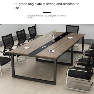 The 240 Cm Wooden Conference Table is a premium and spacious office furniture solution designed for professional meetings, boardrooms, training sessions, and collaborative work environments. With its large 240 cm surface, this conference table comfortably accommodates multiple users, making it ideal for corporate offices, institutions, and business meeting rooms. Crafted from high-quality engineered wood or solid wood materials, the table offers excellent durability, stability, and long-lasting performance. Its smooth, polished surface provides ample workspace for laptops, documents, presentations, and meeting essentials, ensuring a productive and organized environment. The elegant wooden finish adds a touch of sophistication and professionalism to any office interior. Its modern yet timeless design blends seamlessly with executive offices, boardrooms, and conference halls, enhancing the overall corporate image of your workspace. Built with a strong and sturdy base, the table ensures maximum stability even during intensive use. It is designed to support daily meetings, discussions, and collaborative activities in busy office environments. Key Features Large 240 cm spacious tabletop Premium wooden finish design Strong and durable construction Suitable for boardrooms and conference rooms Comfortable seating capacity for multiple users Smooth and easy-to-clean surface Professional and modern appearance Stable and long-lasting structure Ideal for corporate and institutional use Enhances office interior décor