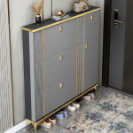 The Modern Shoe Rack Storage Unit is a stylish and space-saving solution for keeping your footwear neatly organized. Designed with a contemporary finish, this shoe storage unit helps reduce clutter while adding a modern touch to your entryway, hallway, bedroom, closet, or living space. It offers ample storage for shoes, sneakers, sandals, boots, and other everyday footwear, making it ideal for homes of all sizes. Built from high-quality, durable materials, the shoe rack is designed for long-lasting performance and everyday use. Multiple storage shelves provide easy access to your footwear while keeping pairs organized and protected from dust. Its compact vertical design maximizes storage without taking up too much floor space, making it perfect for apartments, family homes, and offices. Whether you need a practical organizer for your hallway or an elegant storage solution for your bedroom, the Modern Shoe Rack Storage Unit combines functionality, durability, and modern style. Key Features: Modern and elegant design Multiple shelves for organized shoe storage Spacious capacity for various types of footwear Durable and sturdy construction Compact, space-saving vertical design Smooth, easy-to-clean finish Helps keep shoes neat and dust-free Ideal for entryways, hallways, bedrooms, closets, and apartments Suitable for homes, offices, and commercial spaces Easy to assemble and maintain