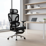The Orthopedic High Back Office Chair is a practical and professional seating solution designed for individuals who spend extended periods working at a desk. Featuring a high backrest and a supportive design, this office chair is suitable for executive offices, corporate workspaces, home offices, study rooms, and administrative departments. Its tall backrest helps support the upper back and shoulders, while its ergonomic design aims to promote a more comfortable sitting position during everyday tasks. The chair's professional appearance makes it easy to pair with executive desks, computer tables, and other office furniture. Whether you are furnishing a new office or upgrading your existing workstation, this high-back office chair offers a combination of comfort, functionality, and style for a productive working environment. Designed to support everyday productivity, the Orthopedic High Back Office Chair provides a seating option for professionals, managers, students, and other computer users. Depending on the model, it may feature adjustable seat height, padded armrests, lumbar support, a swivel base, or a reclining mechanism to help users customise their seating position. Its high-back structure provides additional support compared with many low-back office chairs, although comfort and back support depend on the individual's needs and the chair's specific design. For better sitting habits, adjust the chair to suit your desk, keep your feet supported, and take regular movement breaks throughout the day. Clean the upholstery according to its material and inspect the adjustment mechanisms periodically. This office chair is a suitable choice for anyone seeking supportive, functional, and professional seating for daily work. - High Backrest: Provides support for the upper back and shoulders. - Ergonomic Design: Aims to promote comfortable sitting. - Professional Appearance: Complements modern office interiors. - Versatile Use: Suitable for offices and home workstations. - Adjustable Features: May include height or reclining adjustments, depending on the model. - Easy Maintenance: Clean with suitable upholstery care products.
