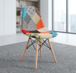 Armless Fabric Patch Dining Chair