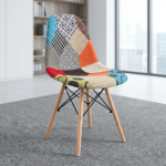 Armless Fabric Patch Dining Chair